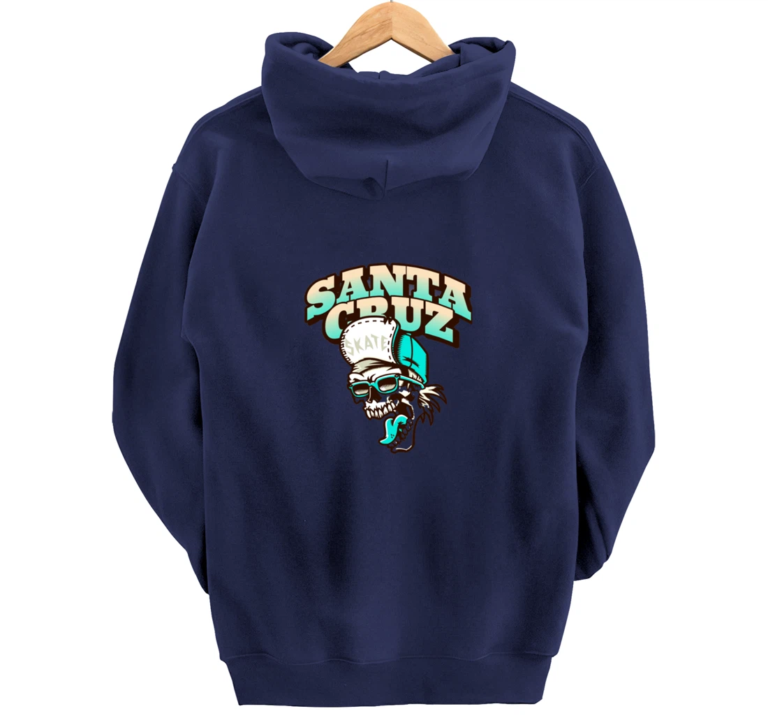 Vintage California Skater Skull Santa Cruz Pullover Hoodie
