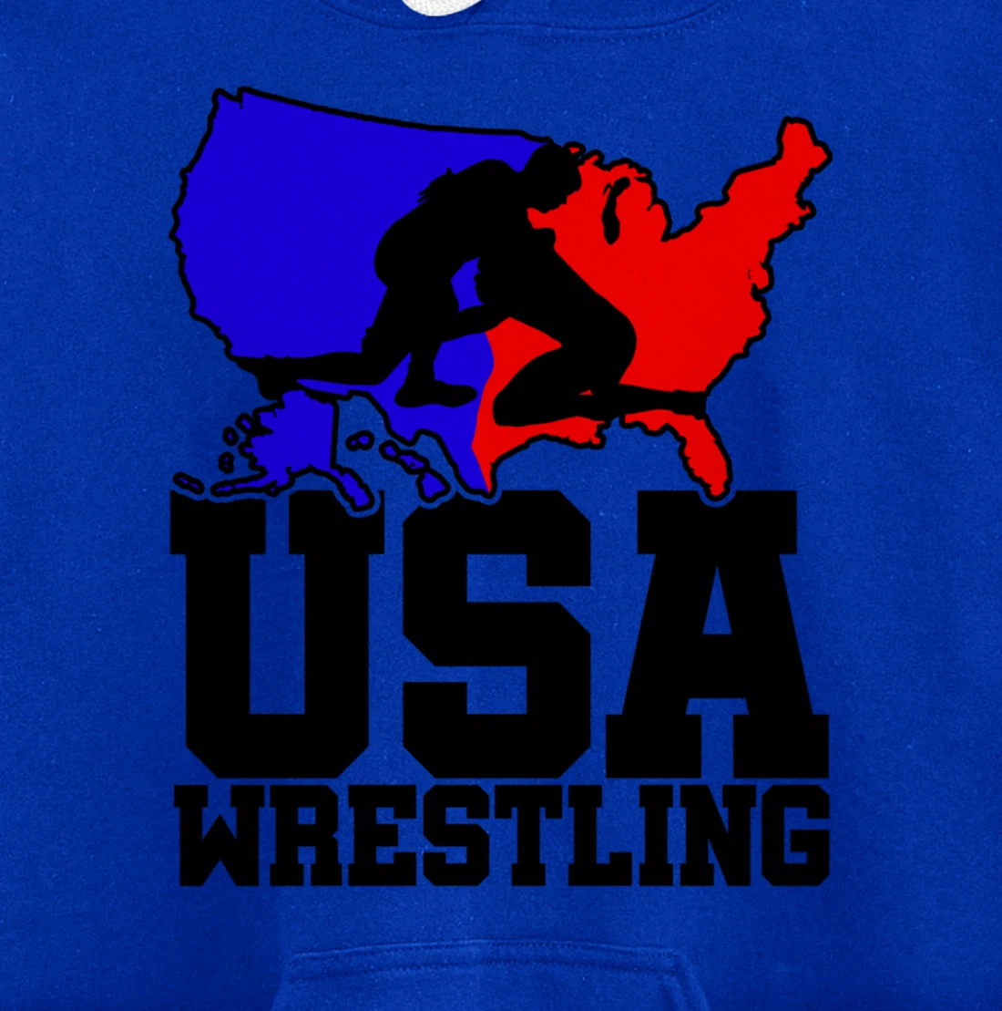 USA Wrestling Patriotic American Flag Sports Wrestling Pullover Hoodie
