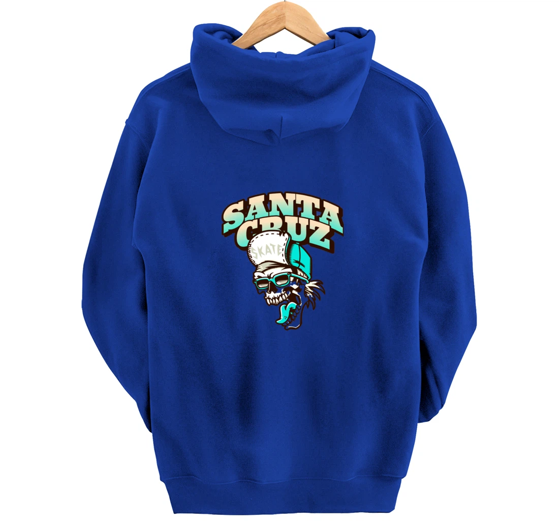 Vintage California Skater Skull Santa Cruz Pullover Hoodie