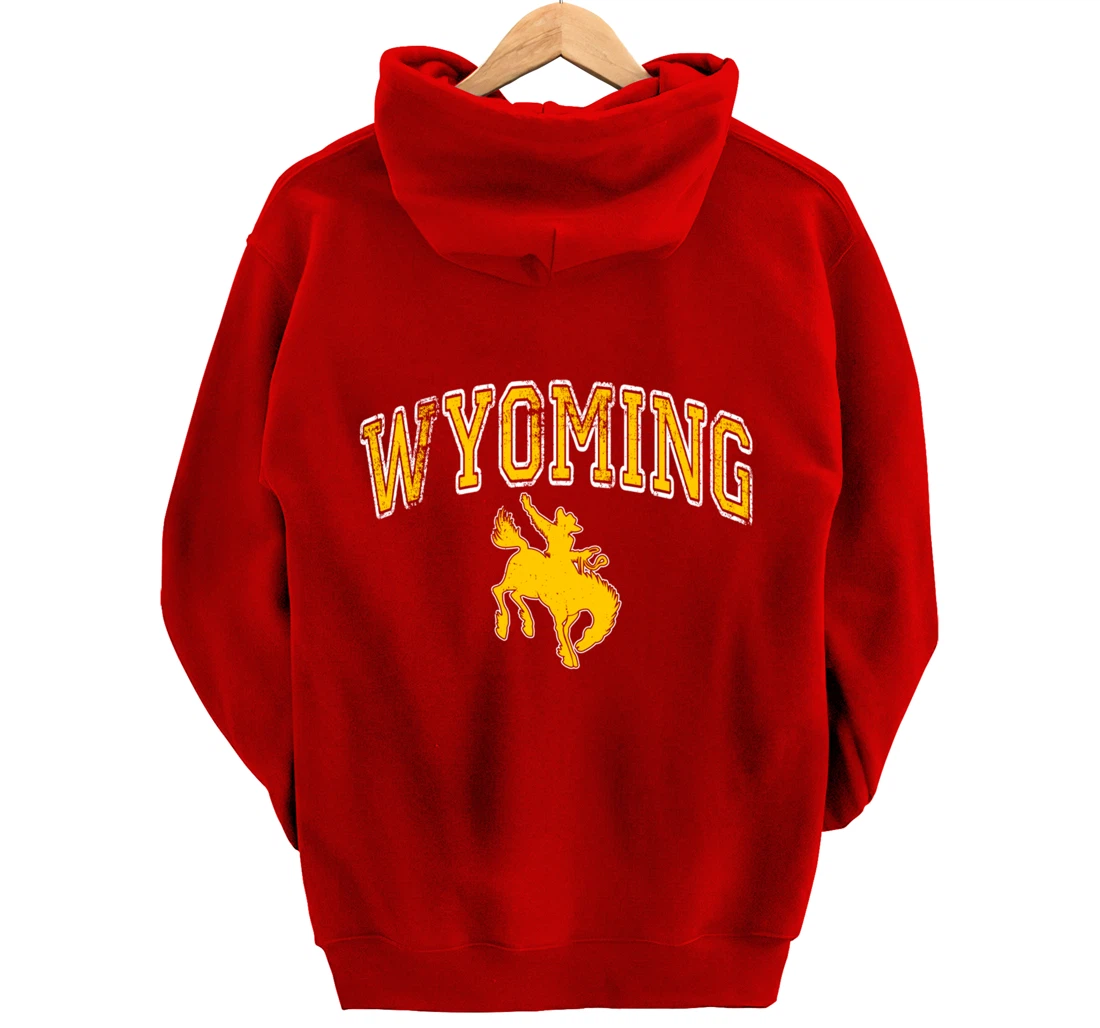 Wyoming Retro Roping Cowboy Vintage Retro Cowboy Men Pullover Hoodie