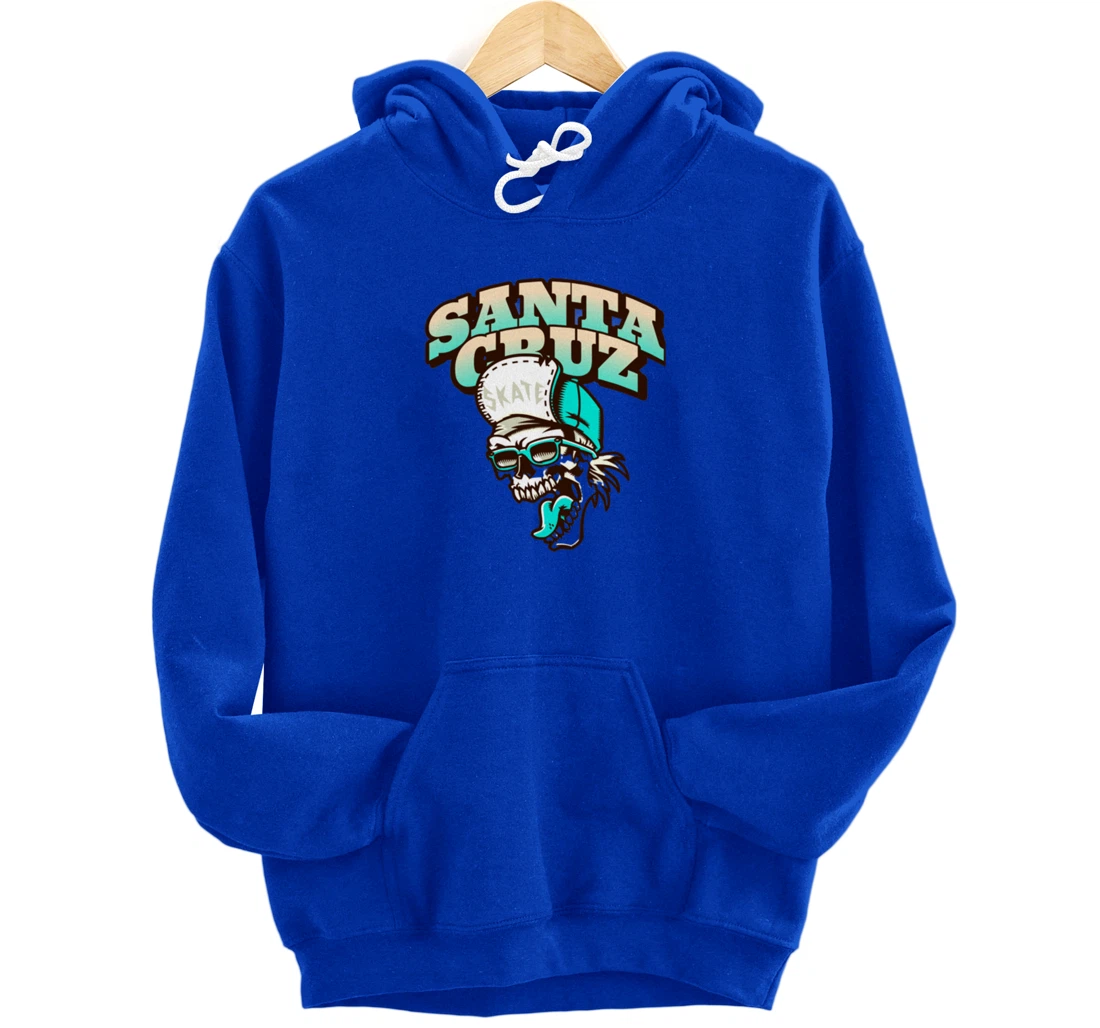 Vintage California Skater Skull Santa Cruz Pullover Hoodie