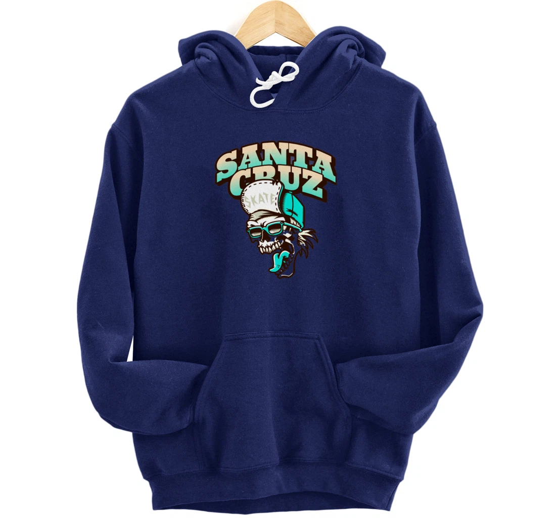 Vintage California Skater Skull Santa Cruz Pullover Hoodie