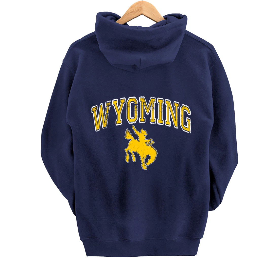 Wyoming Retro Roping Cowboy Vintage Retro Cowboy Men Pullover Hoodie