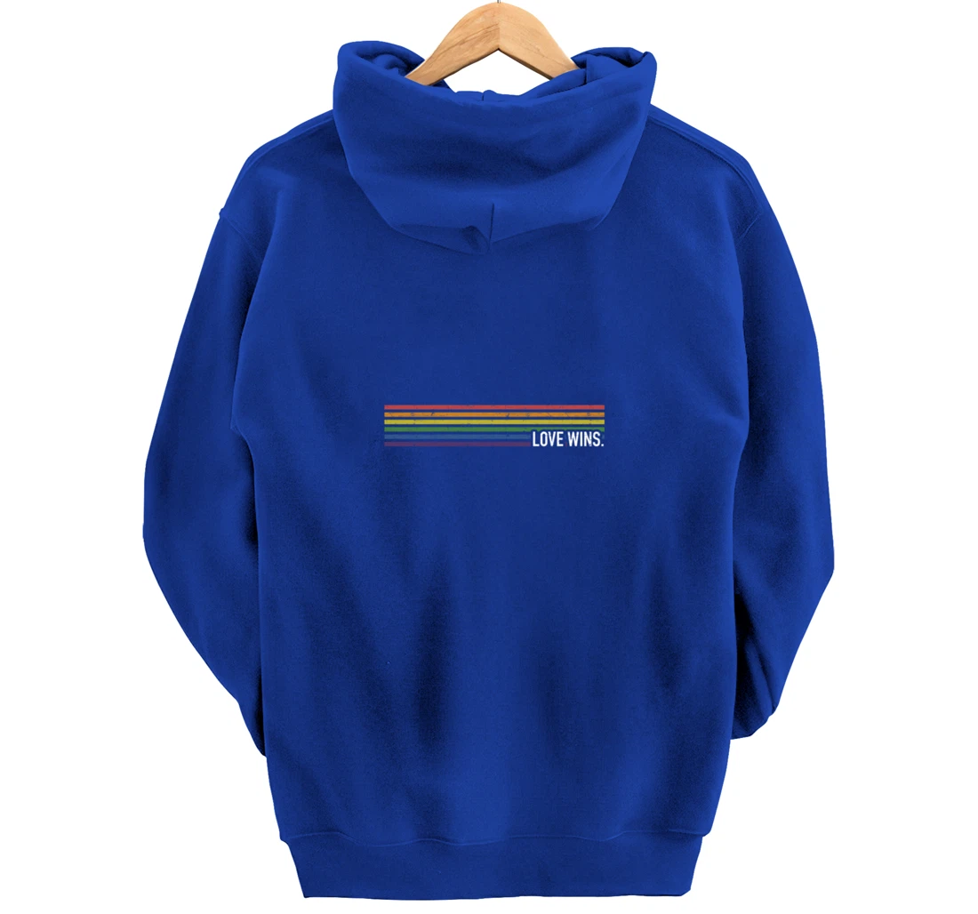 Love with rainbow flag wins for gay and lesbian support Pullover Hoodie