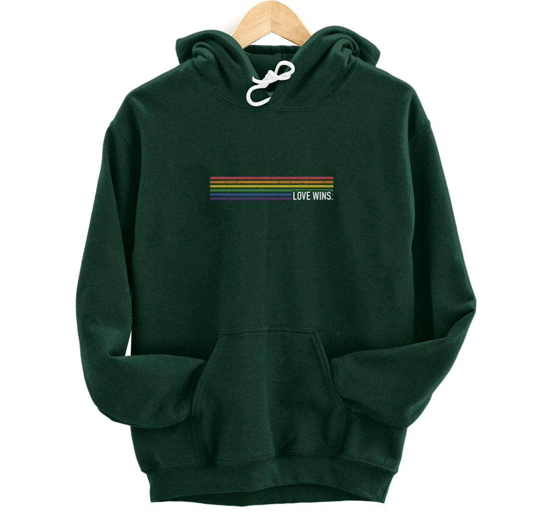 Love with rainbow flag wins for gay and lesbian support Pullover Hoodie