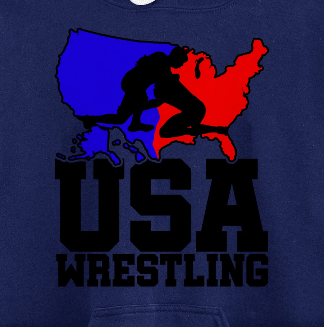 USA Wrestling Patriotic American Flag Sports Wrestling Pullover Hoodie