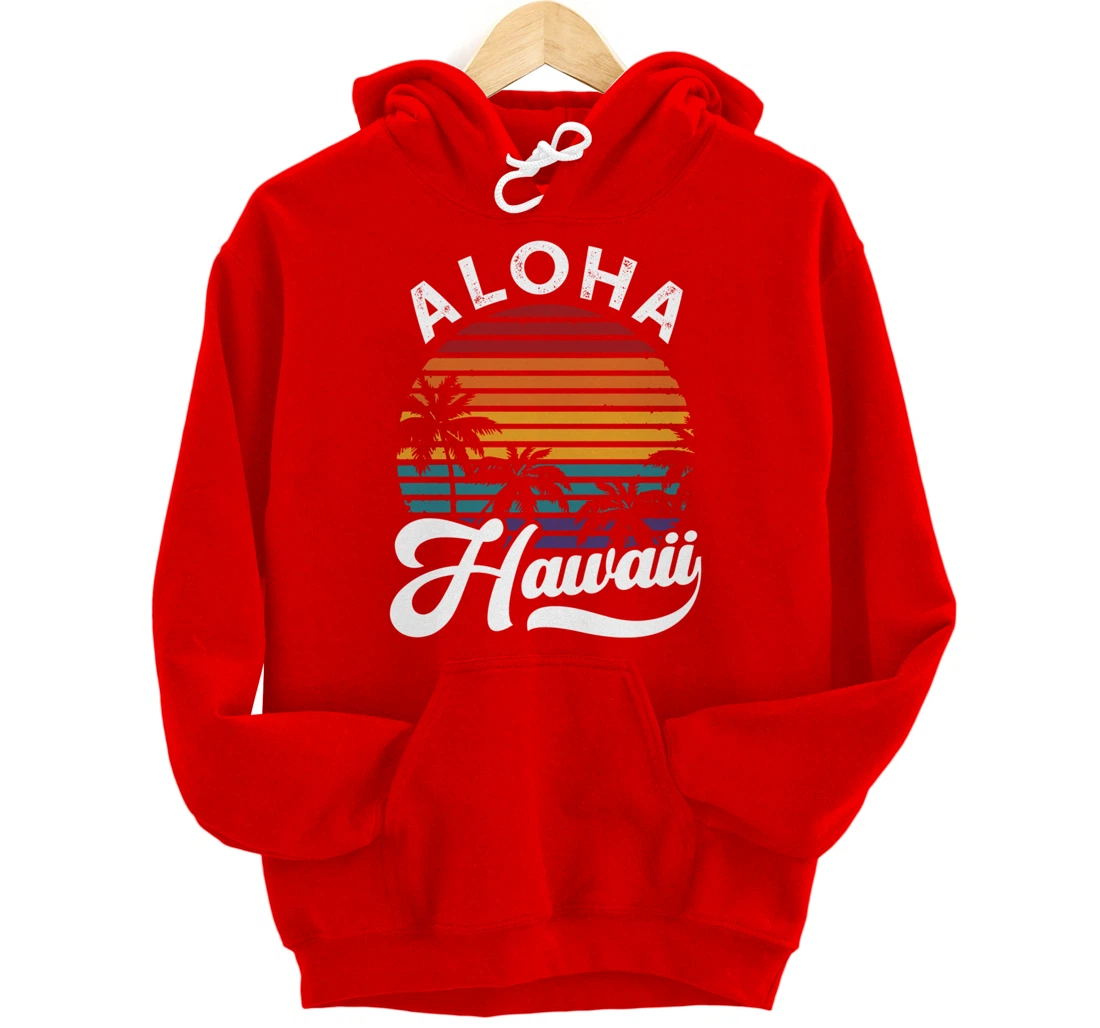 Aloha Hawaii design Retro Vintage Sunset Pullover Hoodie