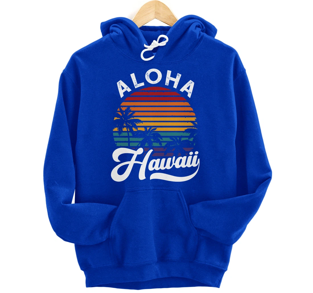 Aloha Hawaii design Retro Vintage Sunset Pullover Hoodie