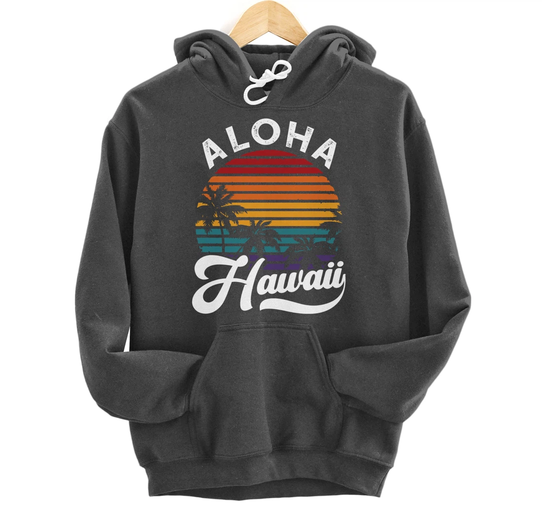 Aloha Hawaii design Retro Vintage Sunset Pullover Hoodie