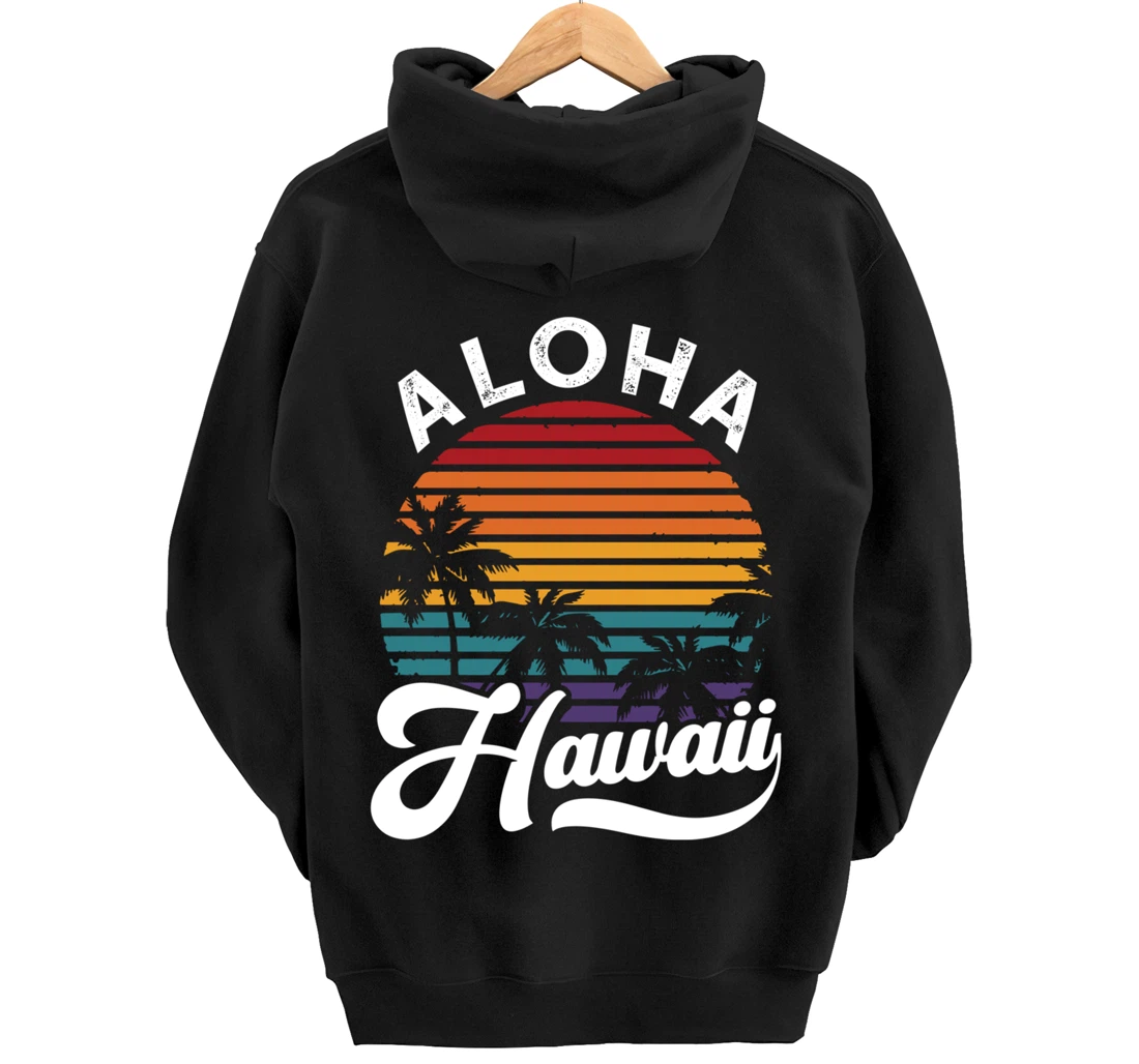 Aloha Hawaii design Retro Vintage Sunset Pullover Hoodie