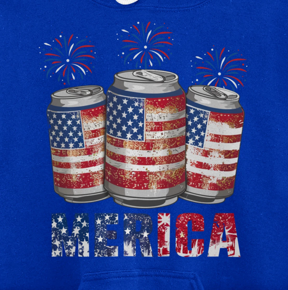 Beer American Flag Funny 4th Of July Merica USA Drinking Men Pullover Hoodie