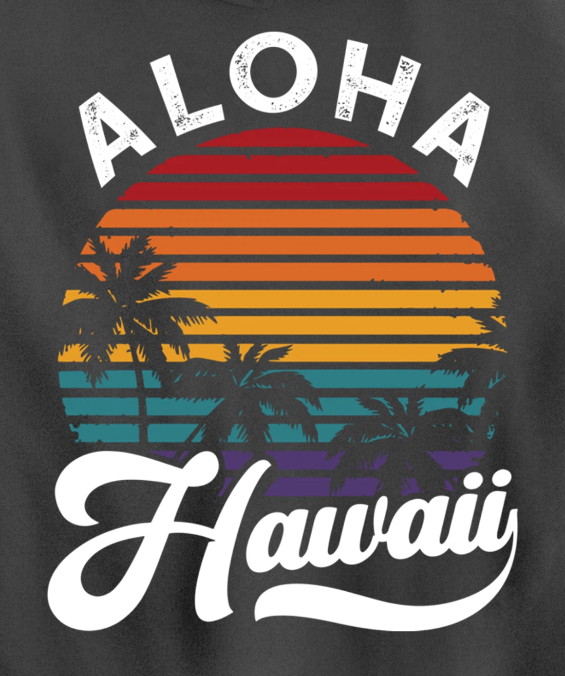 Aloha Hawaii design Retro Vintage Sunset Pullover Hoodie