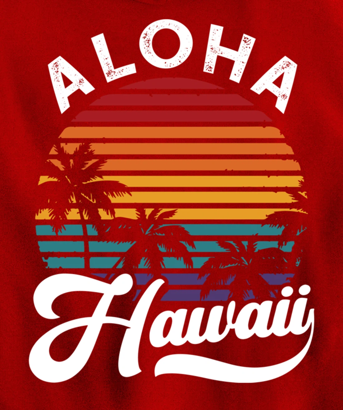 Aloha Hawaii design Retro Vintage Sunset Pullover Hoodie
