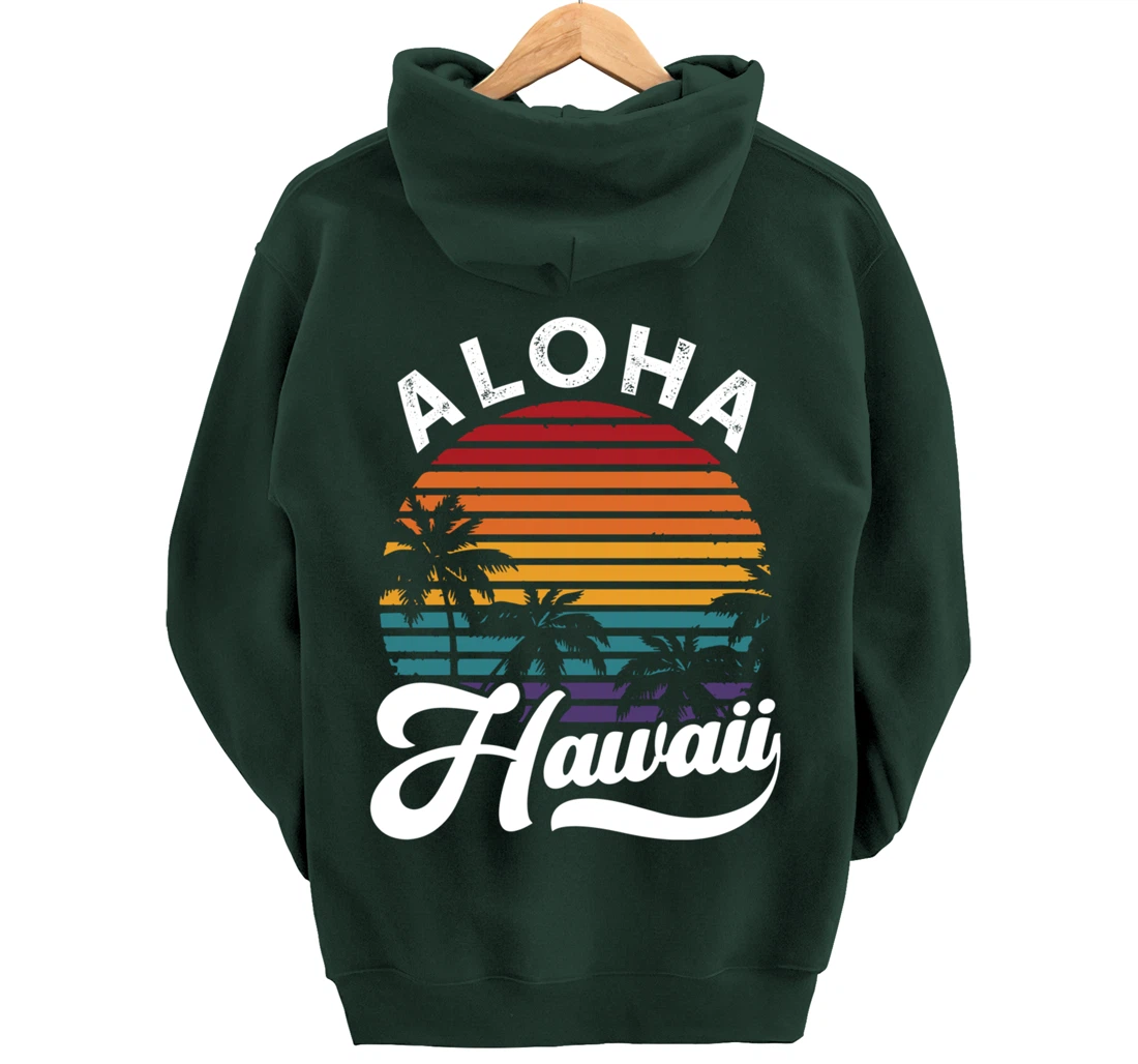 Aloha Hawaii design Retro Vintage Sunset Pullover Hoodie