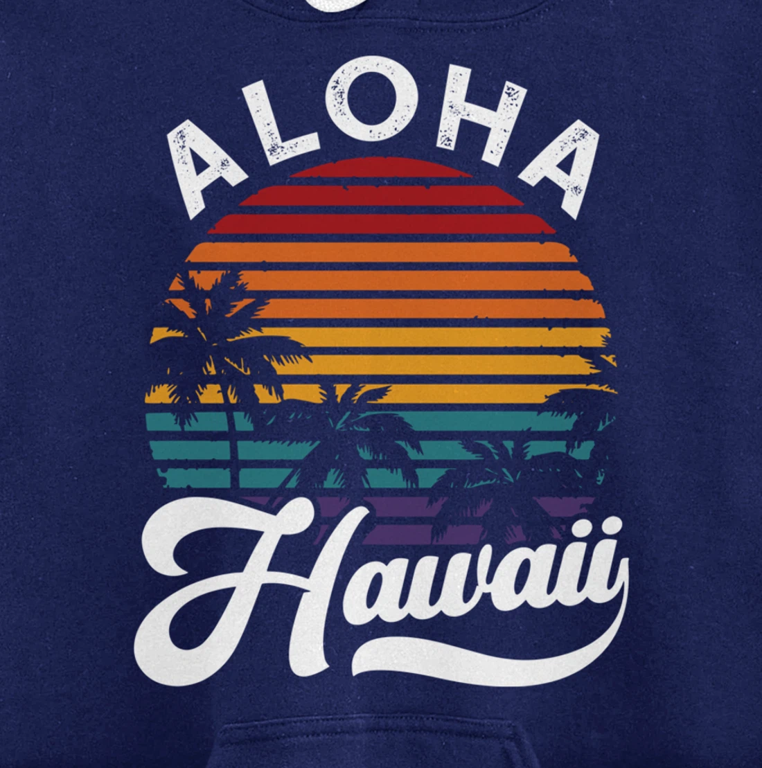 Aloha Hawaii design Retro Vintage Sunset Pullover Hoodie
