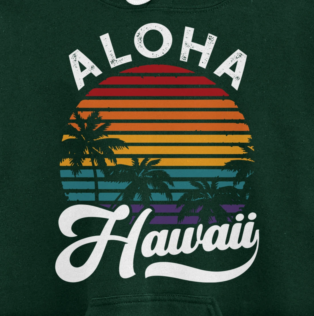 Aloha Hawaii design Retro Vintage Sunset Pullover Hoodie