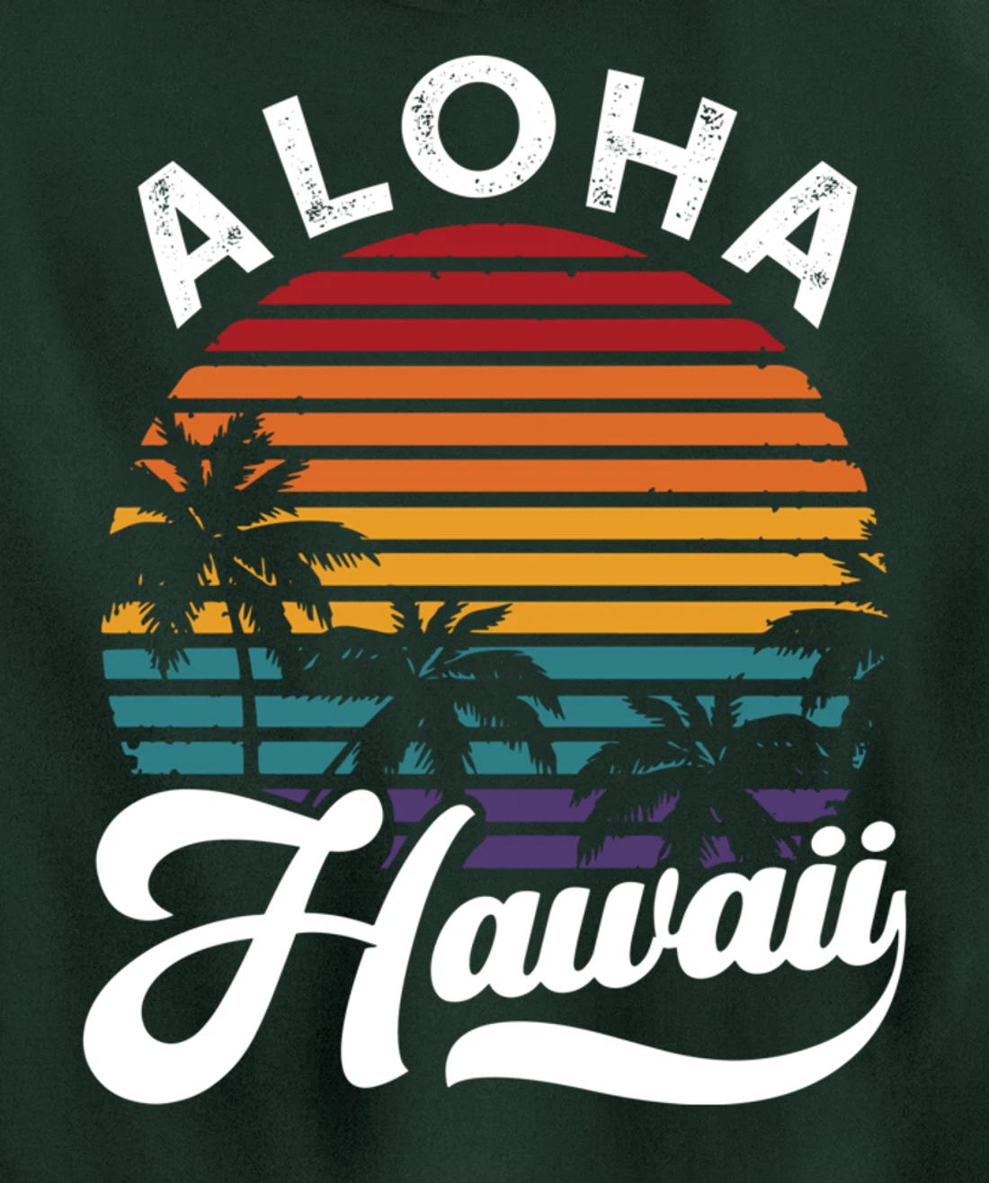 Aloha Hawaii design Retro Vintage Sunset Pullover Hoodie