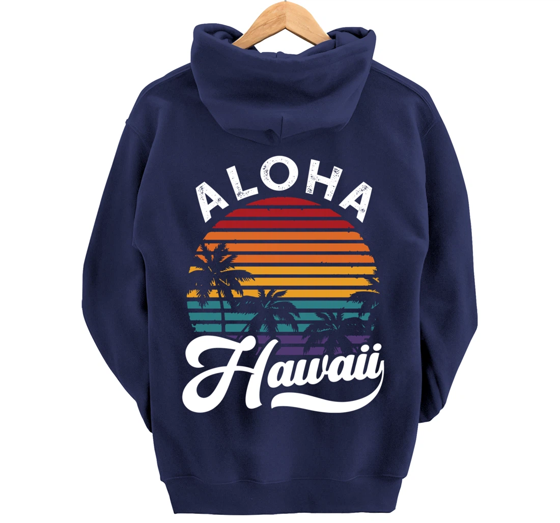 Aloha Hawaii design Retro Vintage Sunset Pullover Hoodie