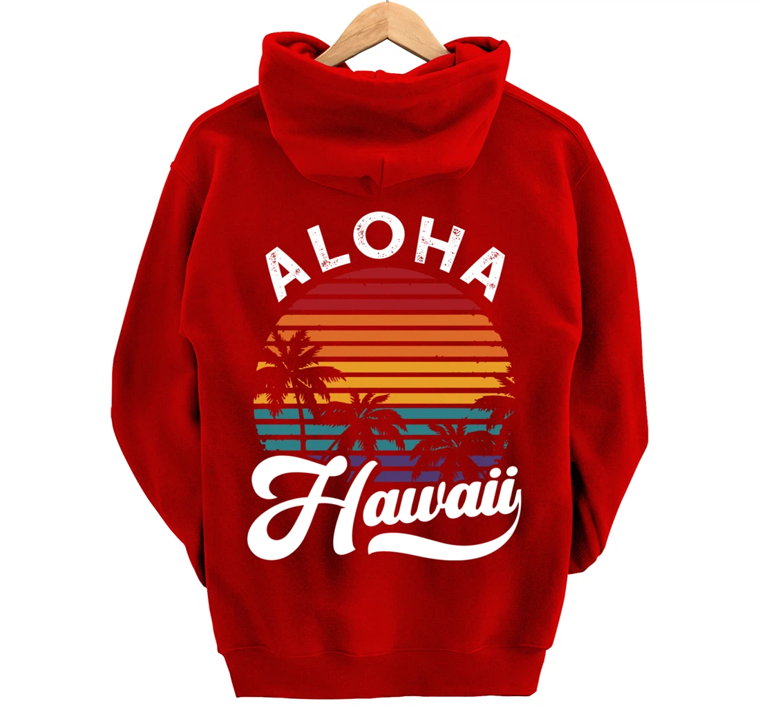 Aloha Hawaii design Retro Vintage Sunset Pullover Hoodie