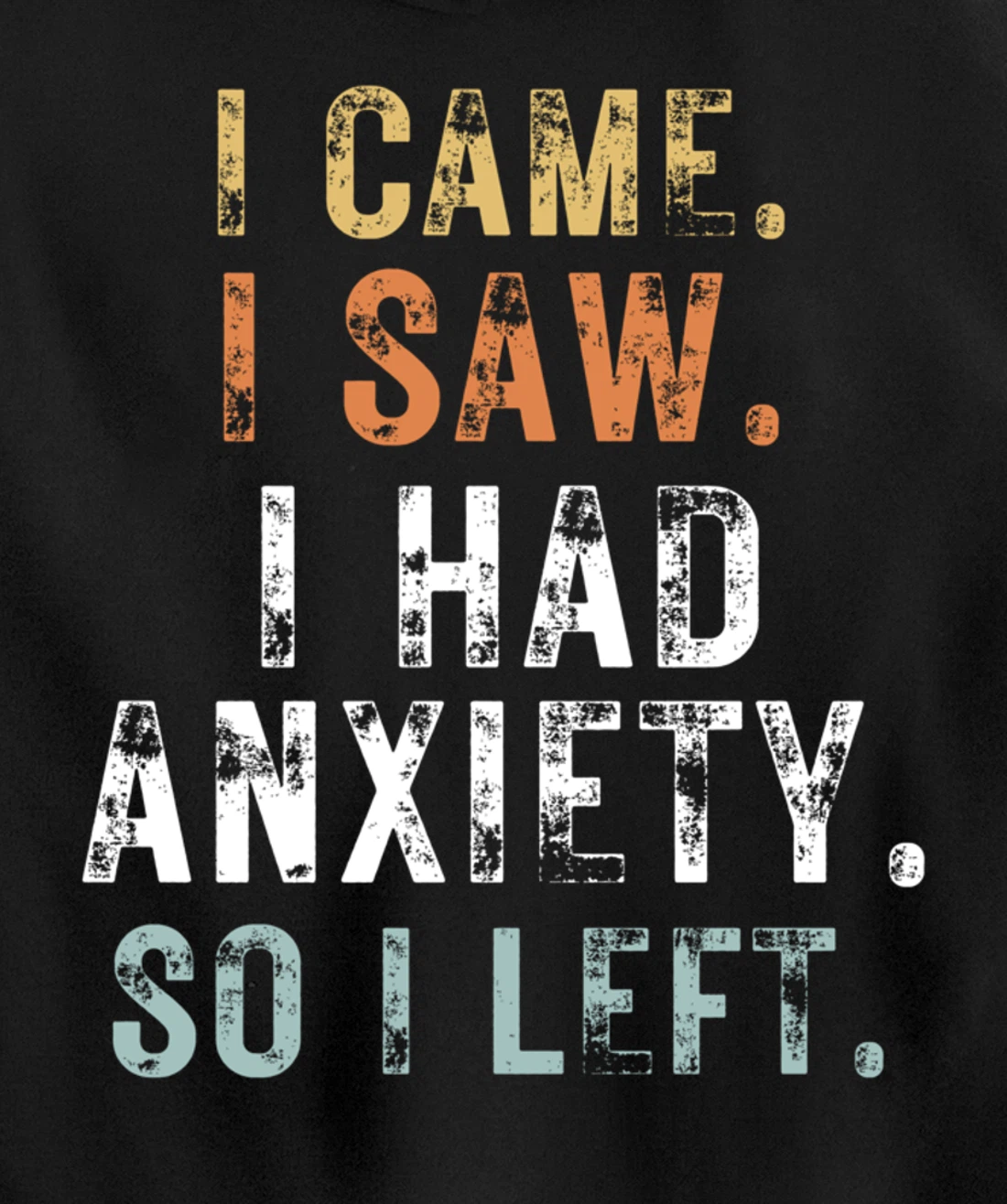 I Came I Saw I Had Anxiety So I Left Funny Introvert Anxiety Pullover Hoodie