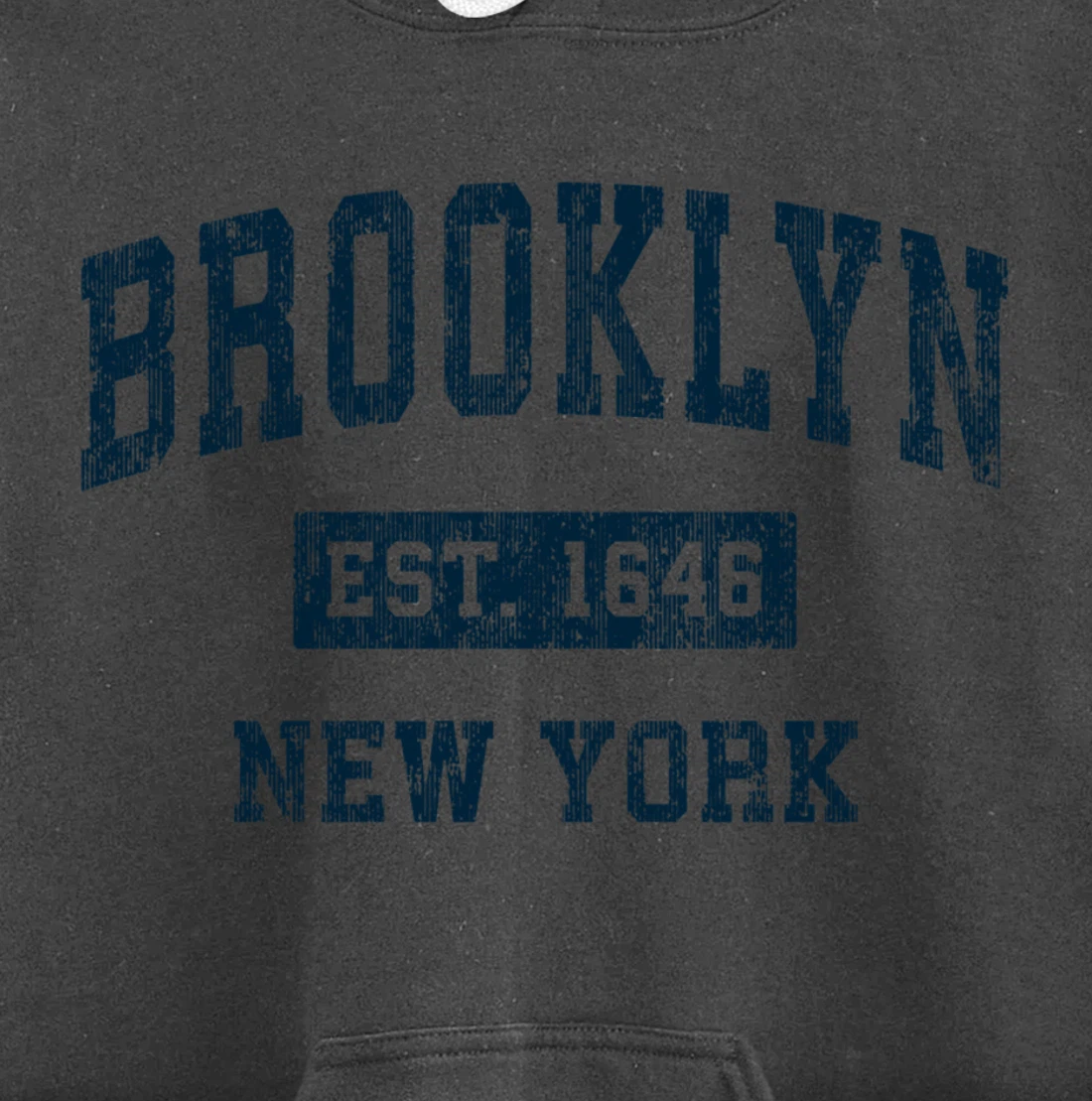Brooklyn New York NY Vintage Sports Design Navy Print Pullover Hoodie