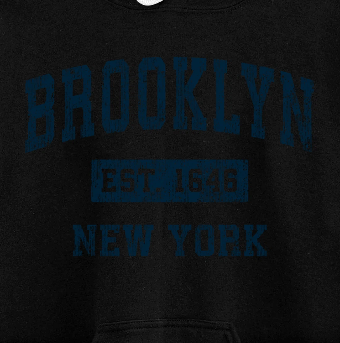 Brooklyn New York NY Vintage Sports Design Navy Print Pullover Hoodie