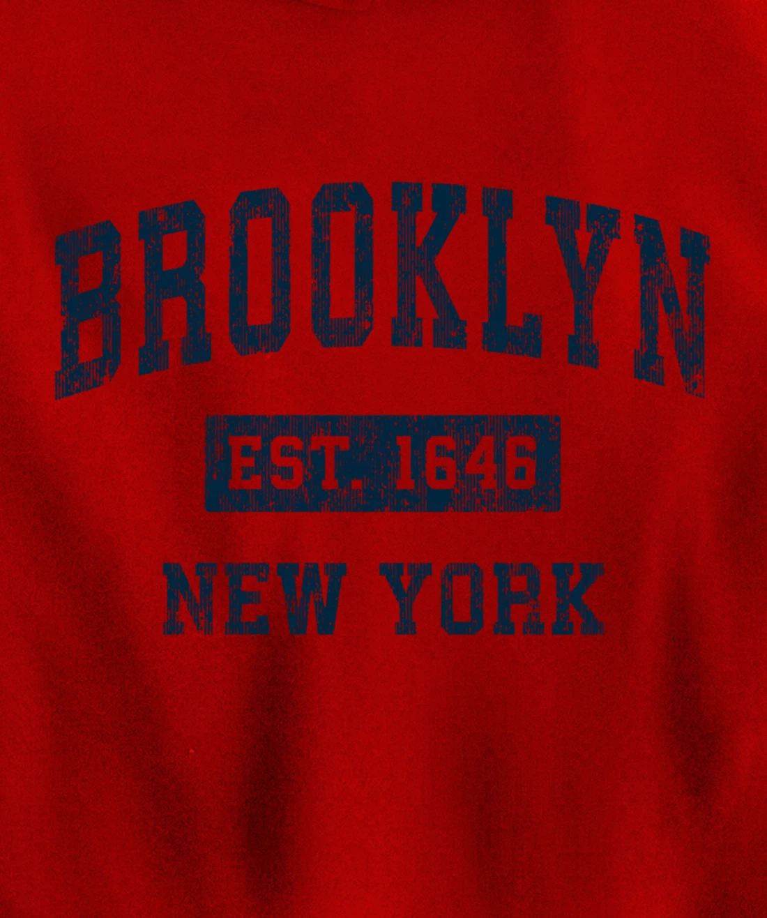 Brooklyn New York NY Vintage Sports Design Navy Print Pullover Hoodie