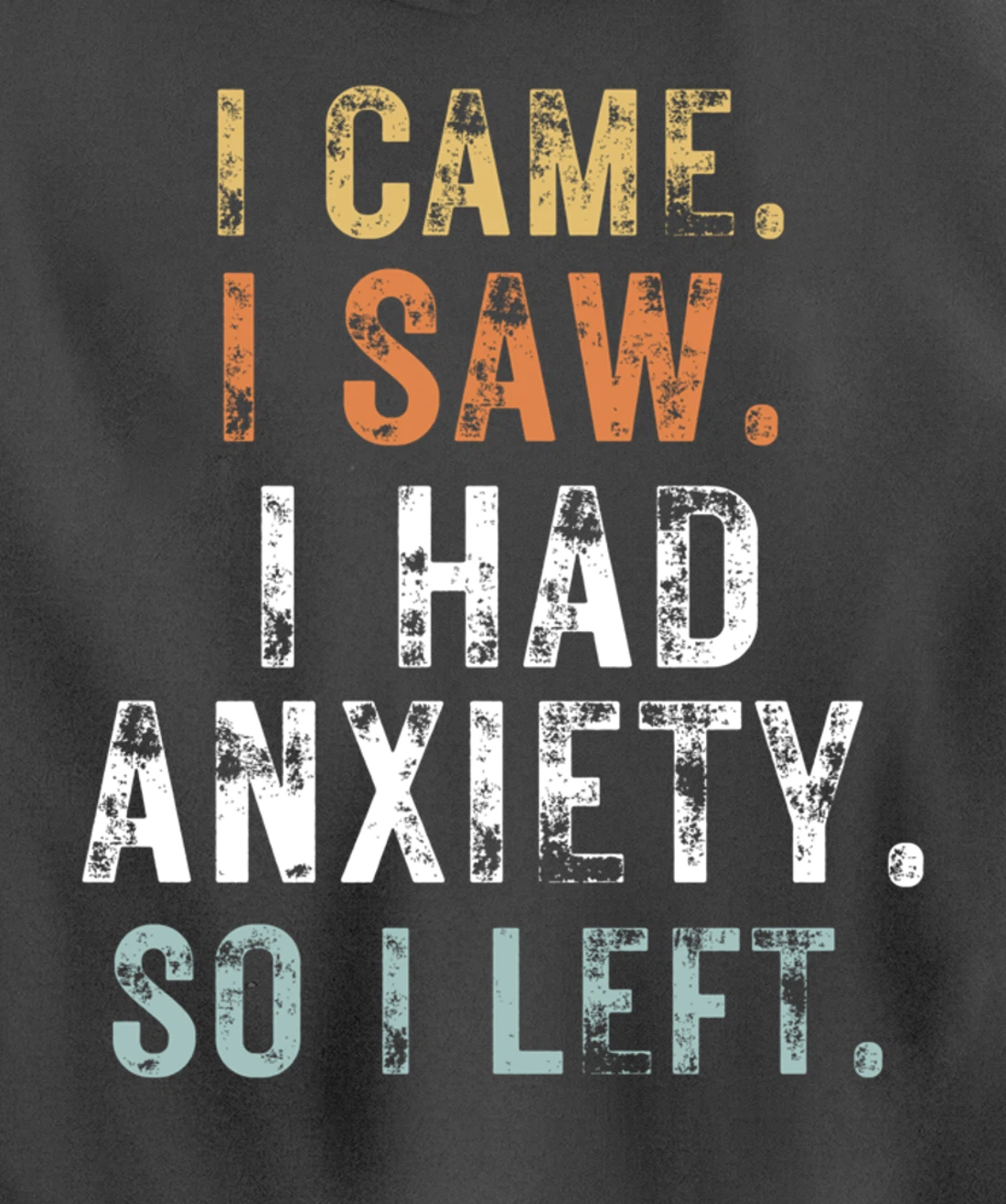 I Came I Saw I Had Anxiety So I Left Funny Introvert Anxiety Pullover Hoodie