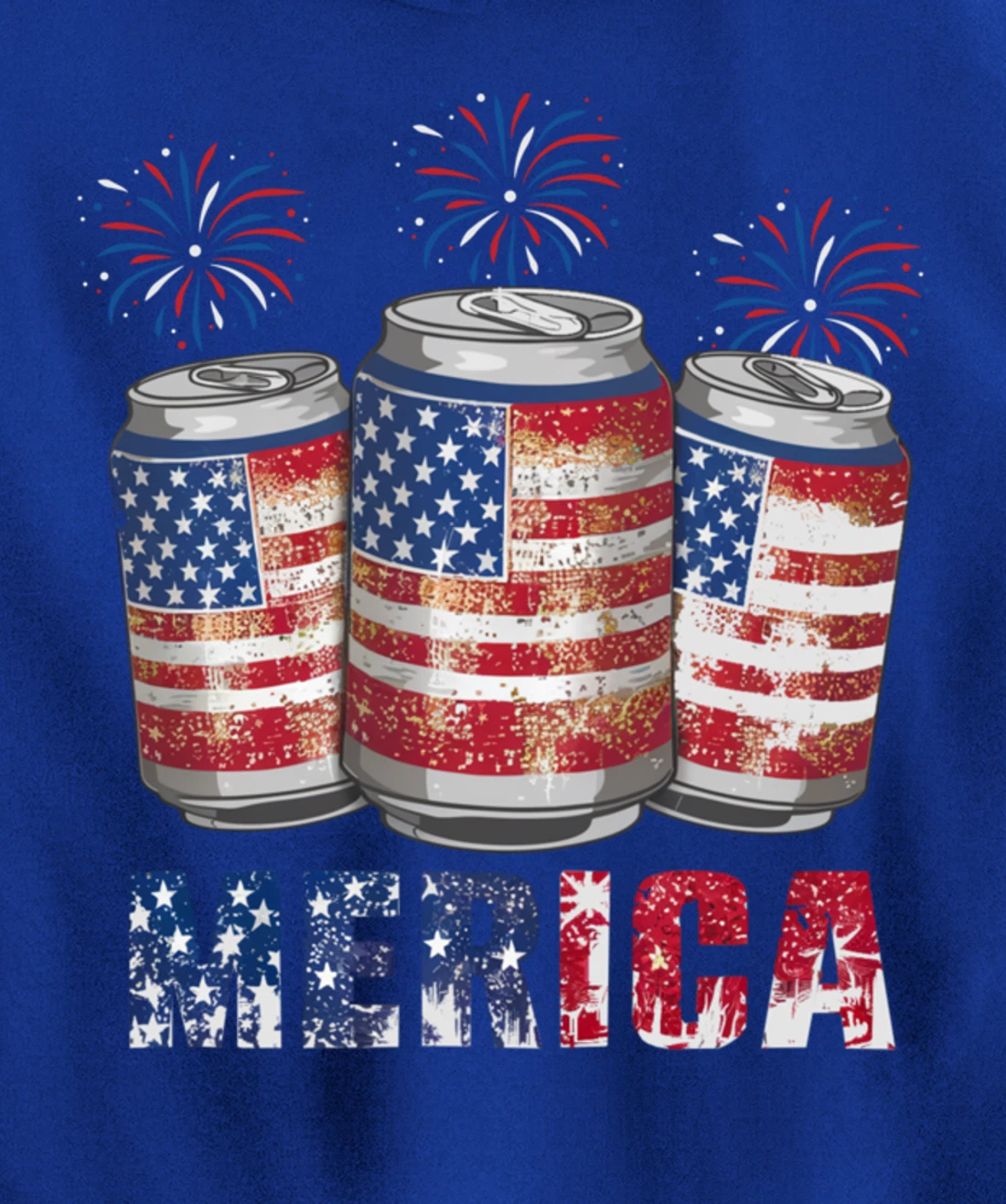 Beer American Flag Funny 4th Of July Merica USA Drinking Men Pullover Hoodie