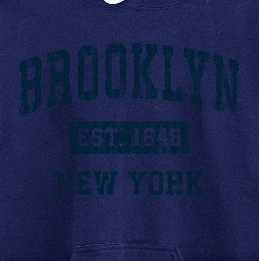 Brooklyn New York NY Vintage Sports Design Navy Print Pullover Hoodie