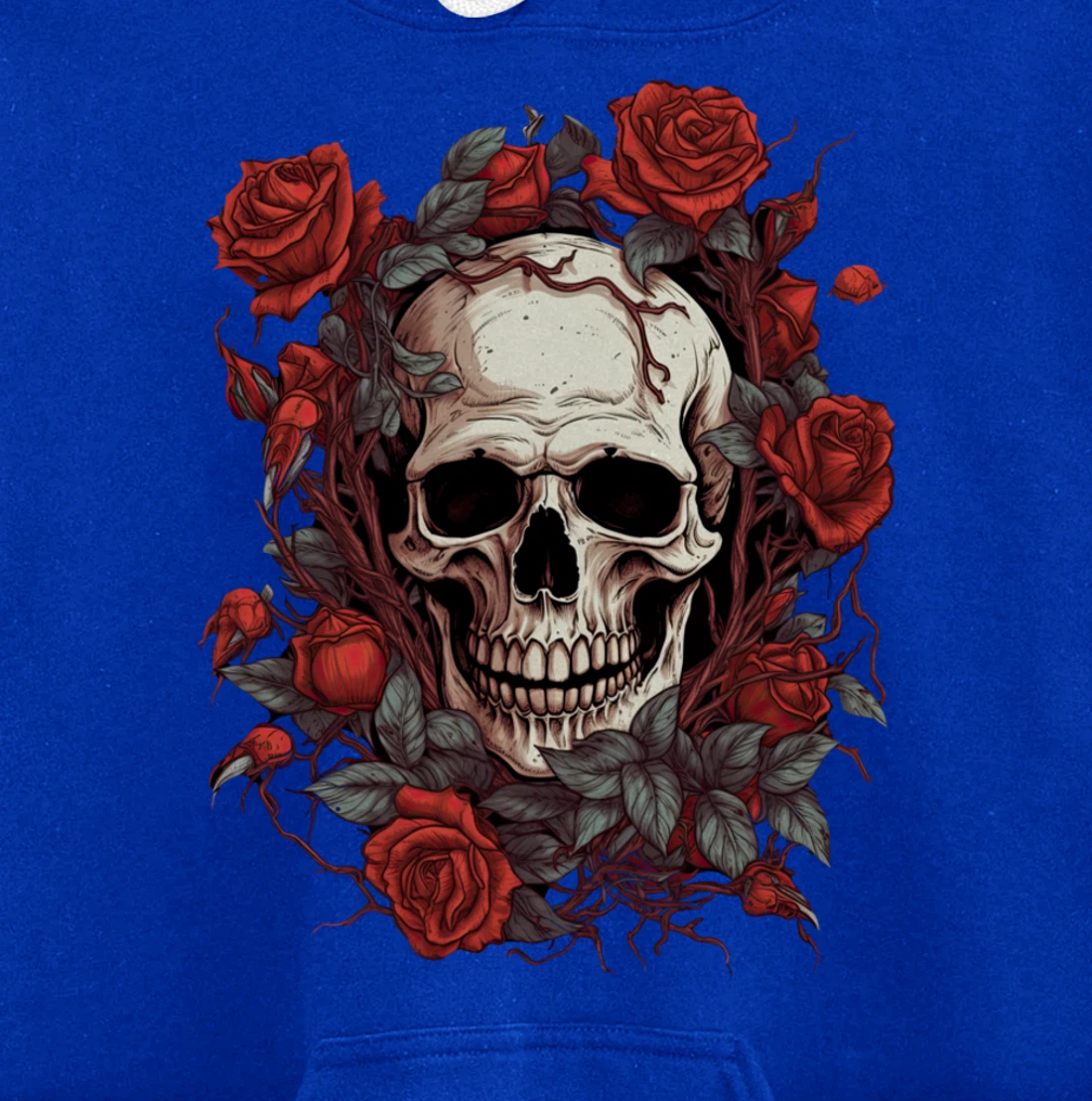 Rose Skeleton Skull Hand Red Flower rose Pullover Hoodie