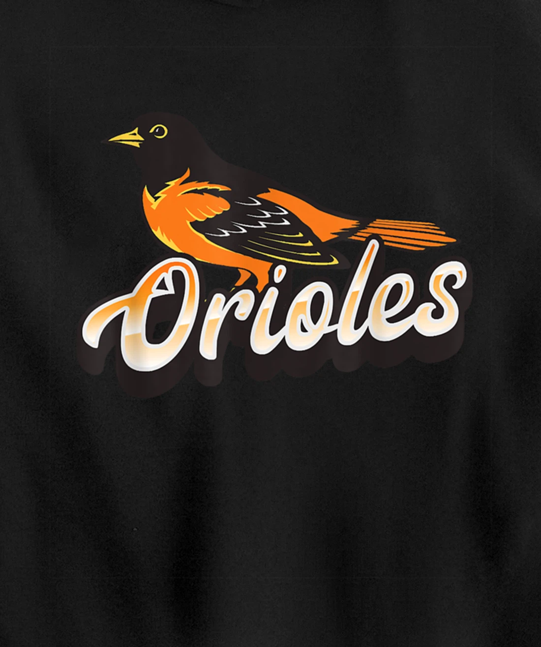 Oriole Fan Supporter Bird Pullover Hoodie
