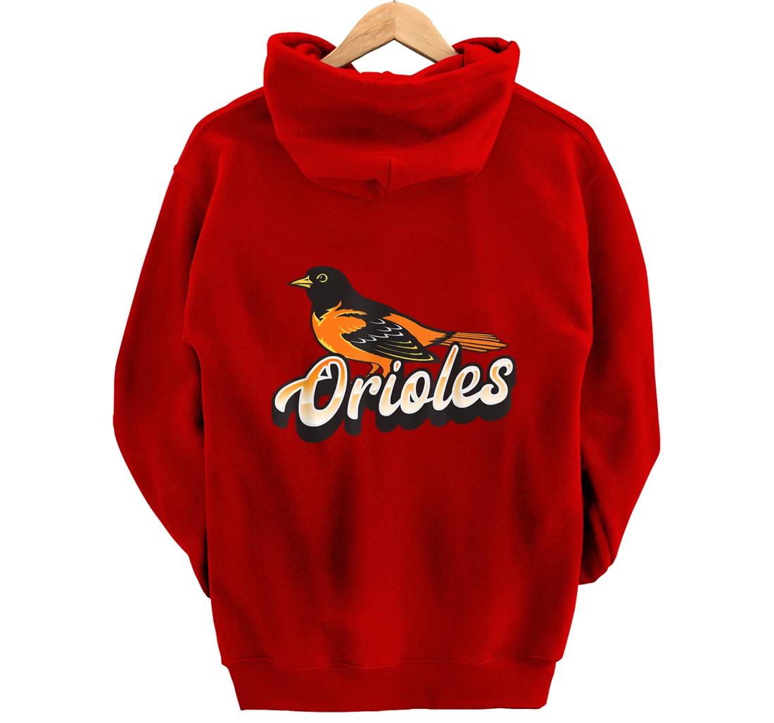 Oriole Fan Supporter Bird Pullover Hoodie