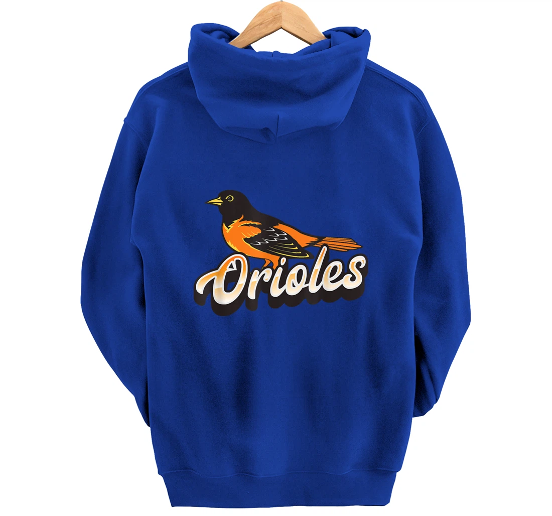 Oriole Fan Supporter Bird Pullover Hoodie