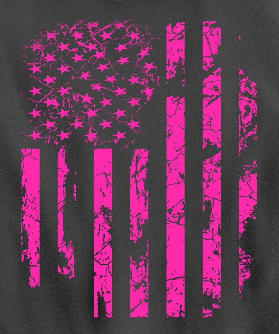 Pink Distressed USA Flag Pullover Hoodie