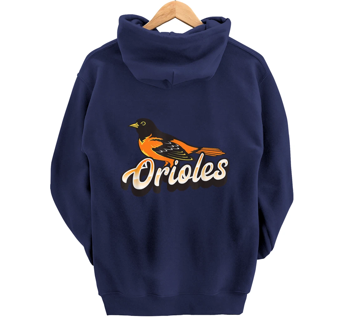 Oriole Fan Supporter Bird Pullover Hoodie