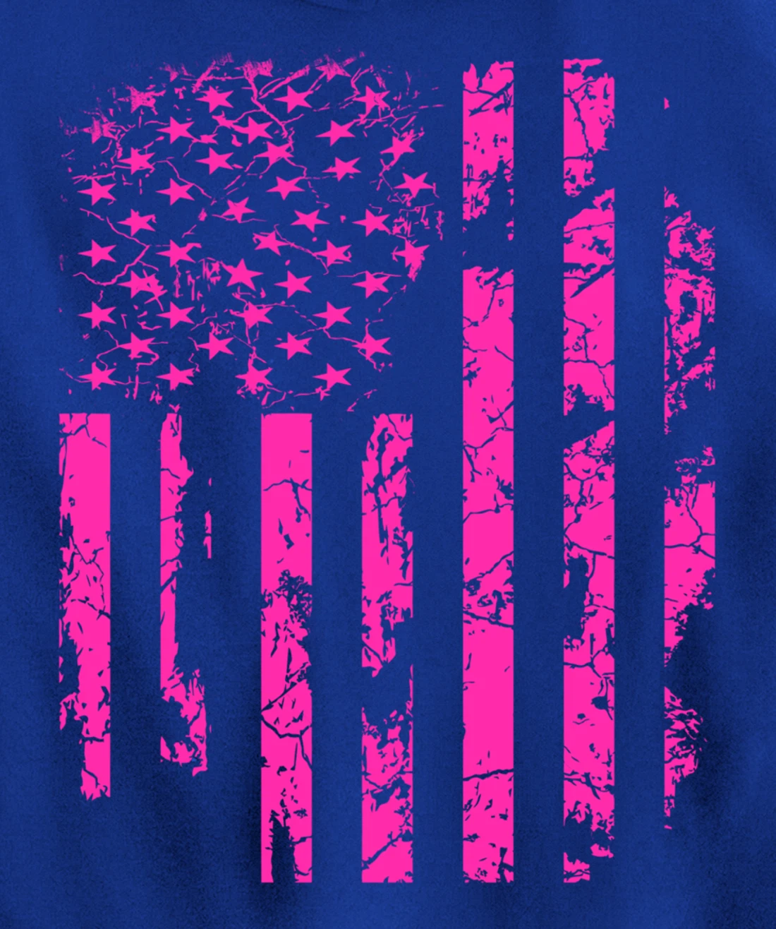 Pink Distressed USA Flag Pullover Hoodie