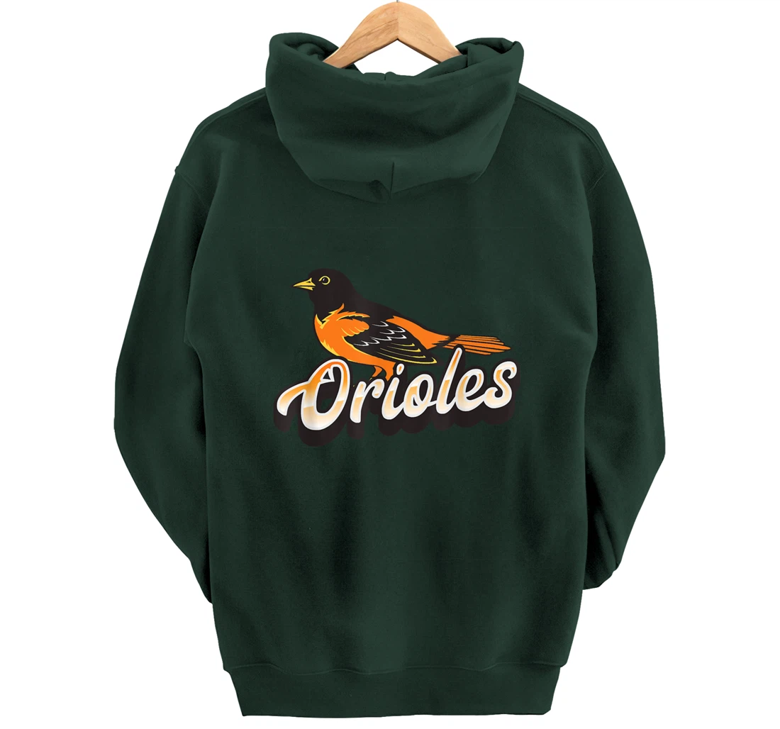 Oriole Fan Supporter Bird Pullover Hoodie