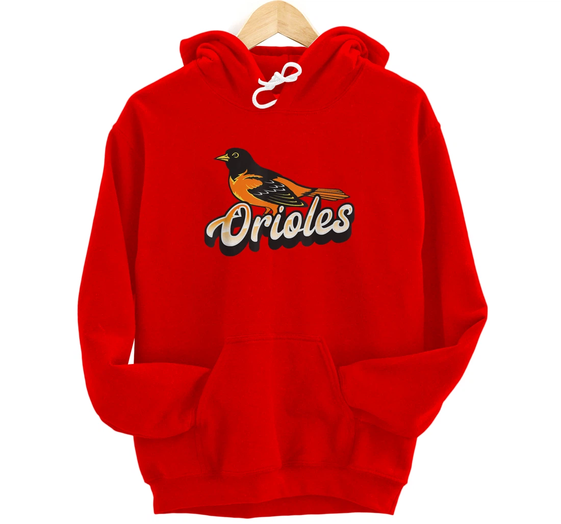 Oriole Fan Supporter Bird Pullover Hoodie