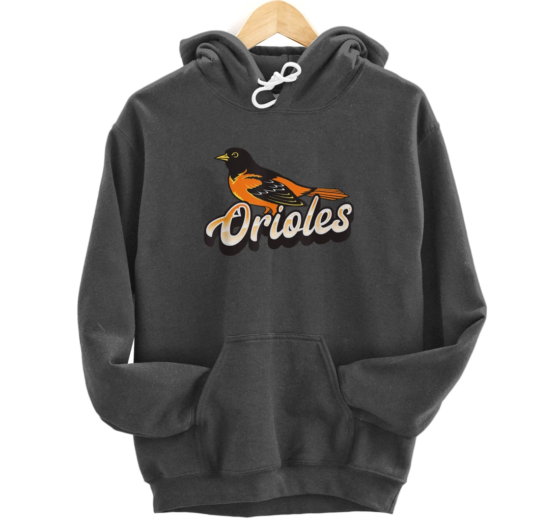 Oriole Fan Supporter Bird Pullover Hoodie