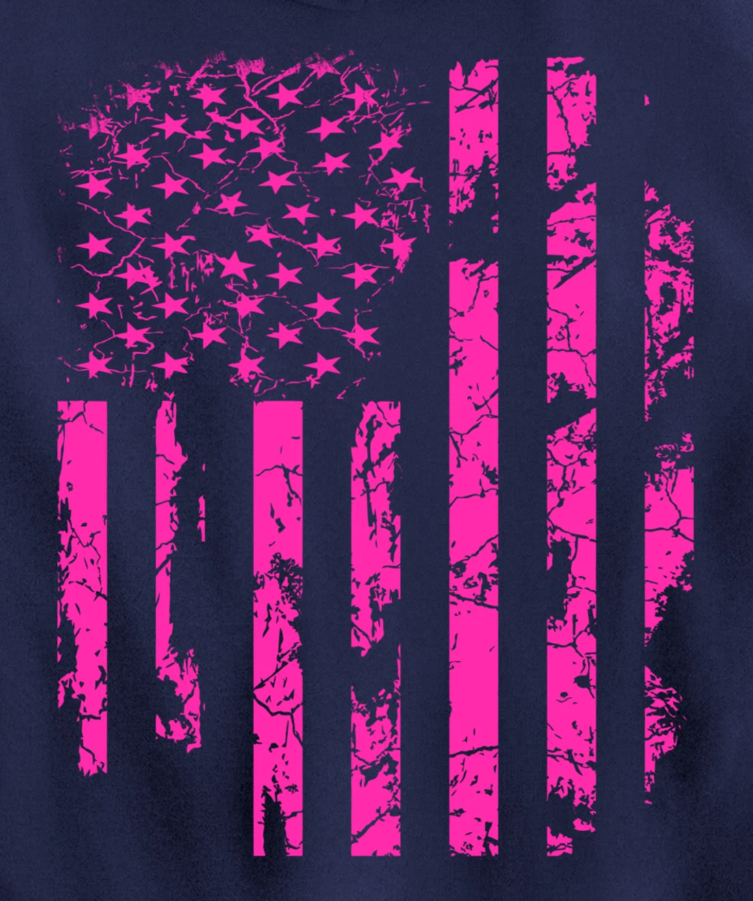 Pink Distressed USA Flag Pullover Hoodie