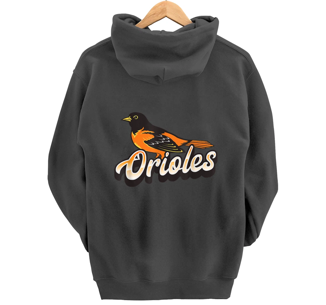 Oriole Fan Supporter Bird Pullover Hoodie