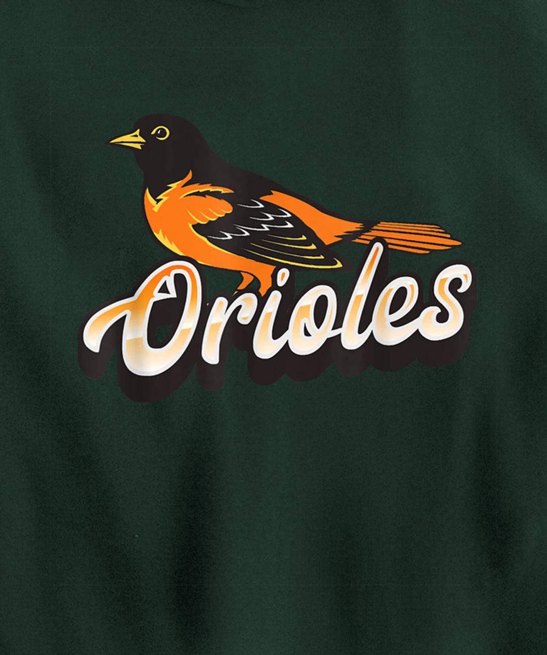 Oriole Fan Supporter Bird Pullover Hoodie