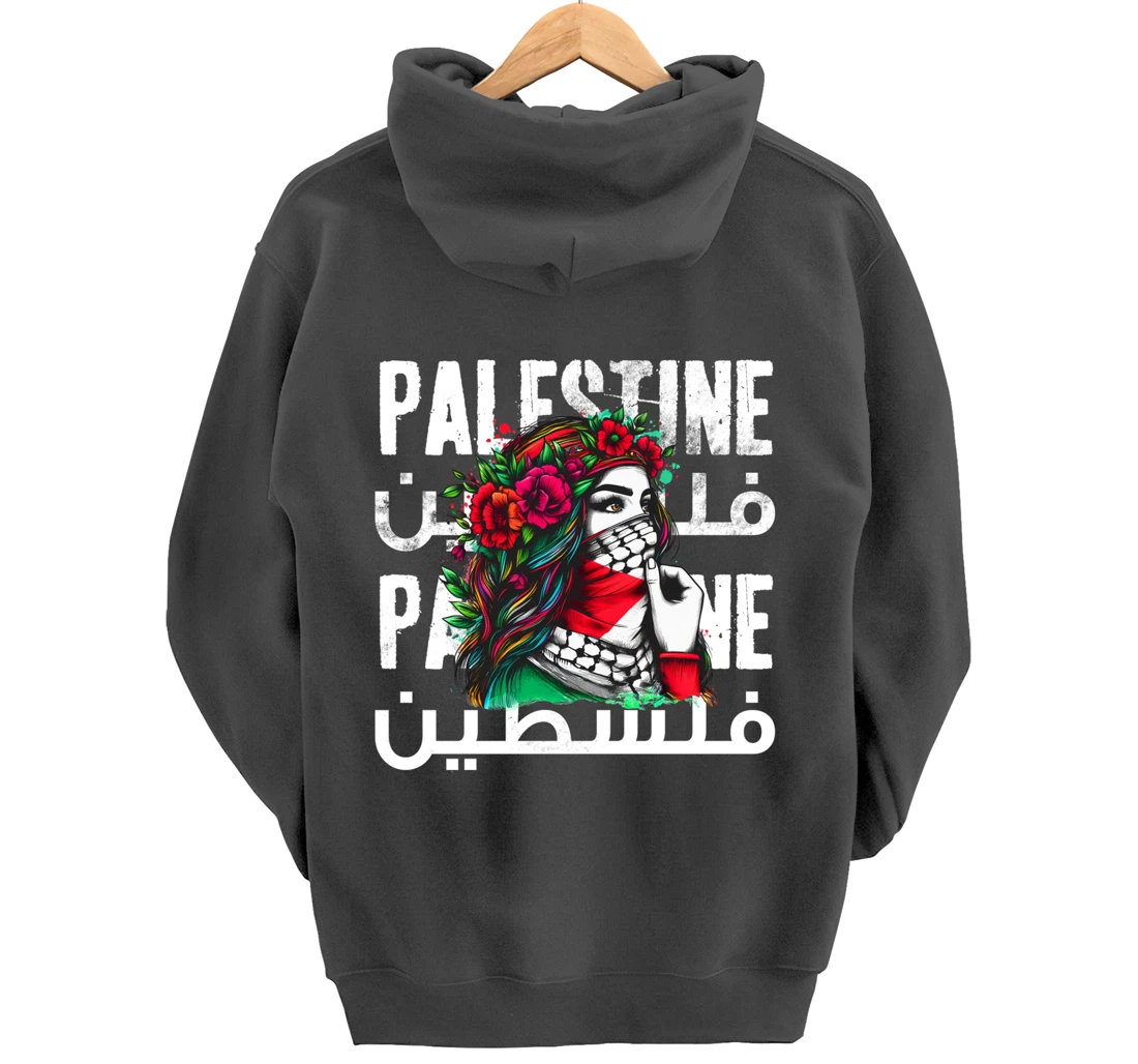 A Palestinian Girl With A Palestinian Bandana Palestine Pullover Hoodie