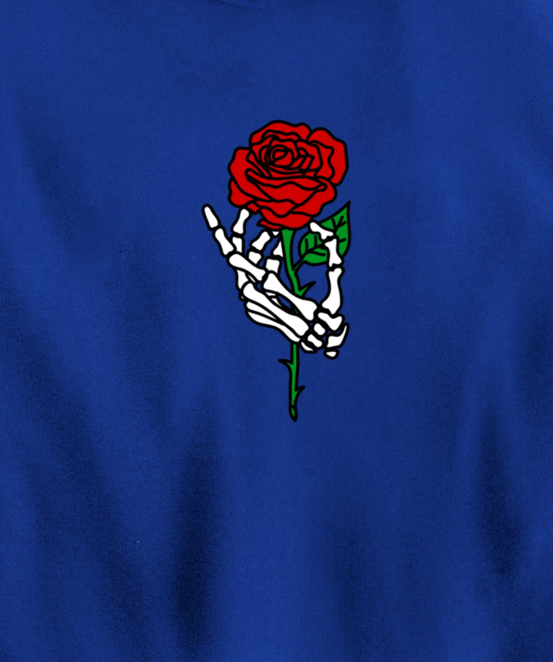 Skeleton Hand Holding Rose Hoodie, Tattoo Hoodies Pullover Hoodie