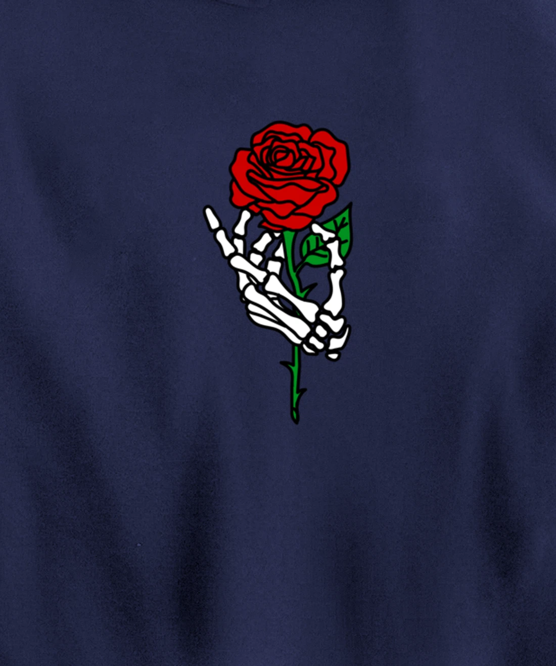 Skeleton Hand Holding Rose Hoodie, Tattoo Hoodies Pullover Hoodie