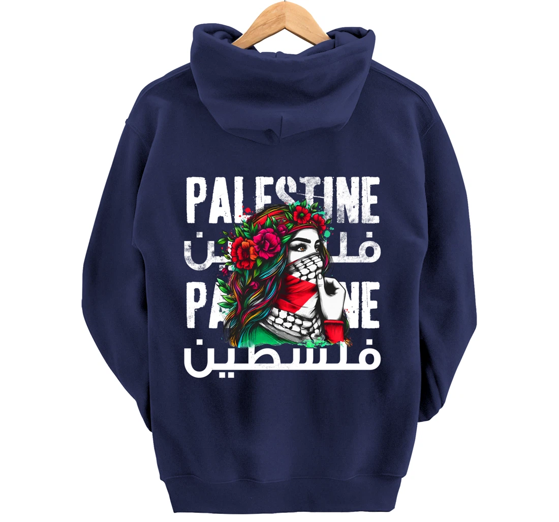 A Palestinian Girl With A Palestinian Bandana Palestine Pullover Hoodie