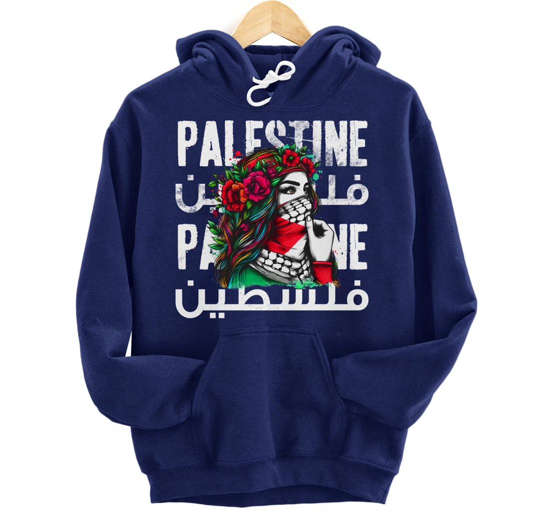 A Palestinian Girl With A Palestinian Bandana Palestine Pullover Hoodie