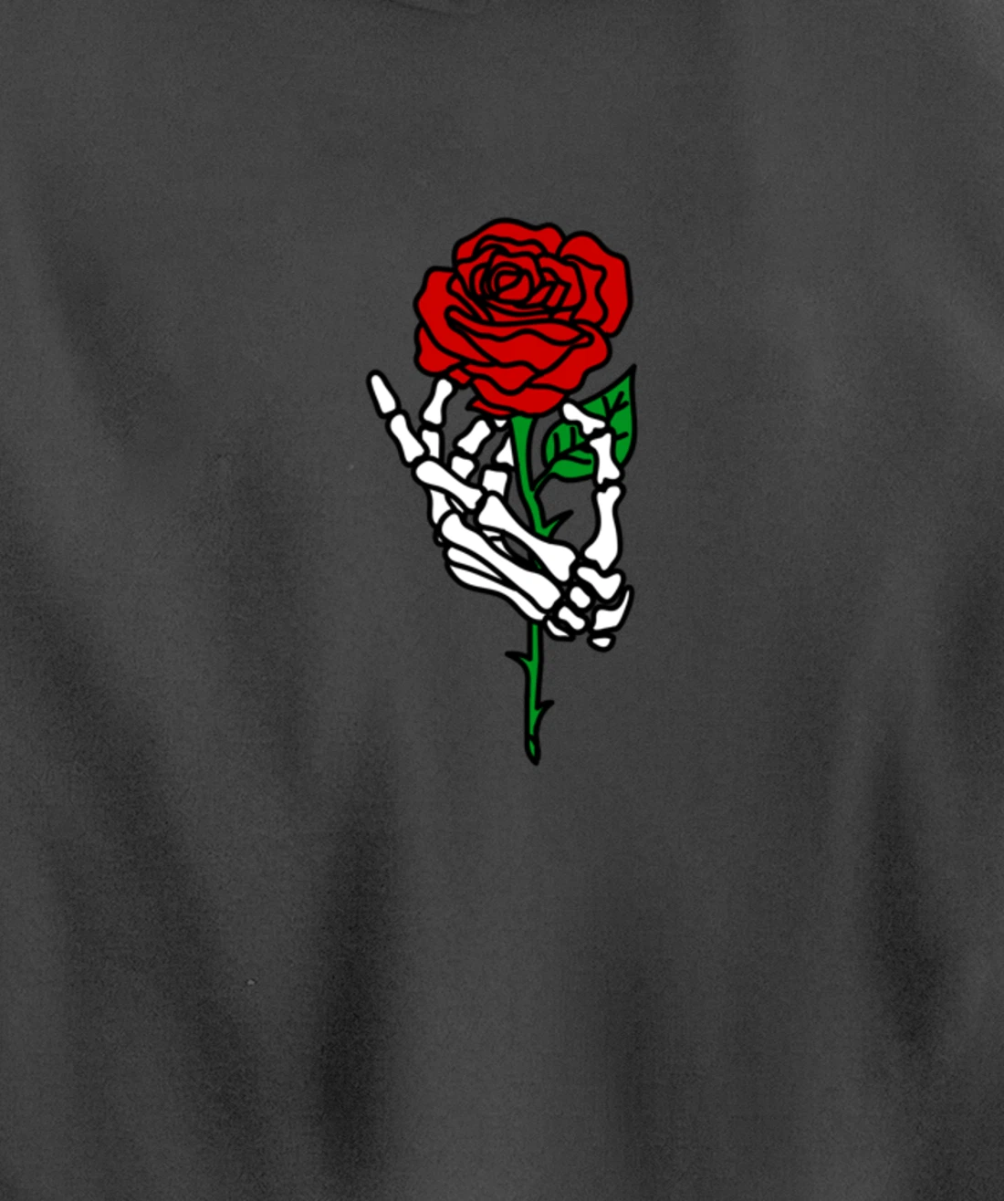 Skeleton Hand Holding Rose Hoodie, Tattoo Hoodies Pullover Hoodie
