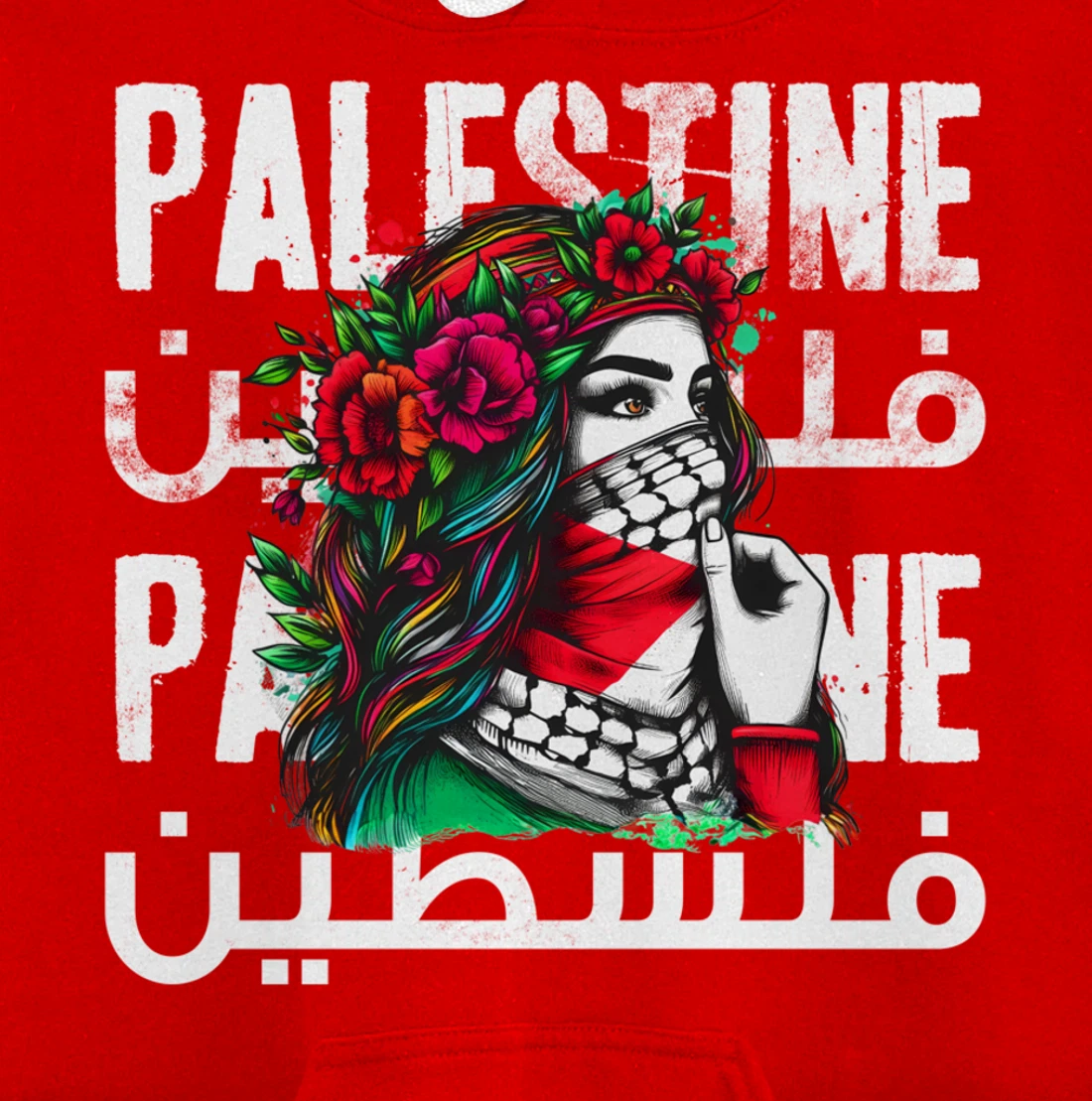 A Palestinian Girl With A Palestinian Bandana Palestine Pullover Hoodie